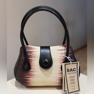 NWT Le Sac Hard Sided Woven Handbag